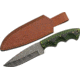 Rite Edge Tree Ridge Micarta Damascus Knife, 5in, Clip Point, Green/Black Micarta Handle, DM1309