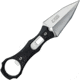 TAC Force Black 2.5in Fixed Blade Knife, 6.5in Overall, 2.5in Satin Double Edge SS Spear Point Blade, Black Nylon Handle, Plastic Sheath, TF-FIX020BK