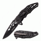 TAC Force Folding Blade, 3.75in, Stainless Steel Blade, Black Stonewashed Stamped Spider Web Handle TF-856SW