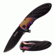 TAC Force Folding Blade, 3.7in, Stainless Steel Blade, Rainbow Ti-Coated And Black Stainless Steel Handle TF-911BR
