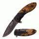 TAC Force Folding Blade, 3.7in, Stainless Steel Blade, Stonewash Stainless Steel And Rainforest Camo Coated Handle TF-911CA