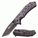 TAC Force Folding Blade, 4in, Stainless Steel Blade, Stonewashed Stainless Steel Handle TF-866