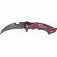 Tac Force Guthook Linerlock Fold Knife, black coated HC SS PS blade, Black handles with red dragon cutout TF718RDR