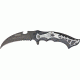 Tac Force Guthook Linerlock Fold Knife, black coated HC SS PS blade, Carbon fiber finish handles with silver spider and TF718WSP