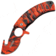Tac Force Guthook Linerlock Fold Knife, SS guthook blade, Grooved metal handle TF757RC