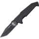 TAC Force Linerlock A/O Folding Knife, 4.75in Closed, 3.75in Black 3Cr13 SS Tanto Blade, Black G10 Handle, Pocket Clip, Blade Etching, TF-1009BK