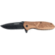 Tac Force Lock Eagle Fold Knife, black SS blade, Brown wood onlay handle TF735E