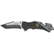 Tac Force Rescue Sniper A/O Fold Knife, partially black SS A/O modified tanto blade, Black Alum. handles w/ gray trim TF640SN