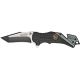 Tac Force Rescue Sniper A/O Fold Knife, partially black SS A/O modified tanto blade, Black Alum. handles w/ gray trim TF640SN