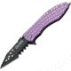 Tac Force Speed Assist Shark Fold Knife 4.25in., SS A/O blade w/ large tooth serration, Black blade. Purple handle TF729PUS