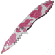 Tac Force Speed Assist Shark Fold Knife 4.25in., SS A/O blade w/ large tooth serrations, Digi pink and white camo blade and handle TF729DPS