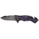 Tac Force Speed Dragon Fold Knife, black SS blade, Purple anodized Alum. handle TF759BP