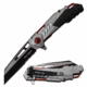 TAC Force TF-1012RGY Spring Assisted Knife, 3.75in, 3CR13 Stainless Steel, Reversed Tanto, Half-Serrated, Black Blade, Aluminum Handle, Red/Gray, TF-1012RGY