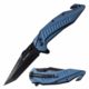 TAC Force TF-1017BL Spring Assisted Knife, 3.6in, 3CR13 Stainless Steel, Modified Tanto, Black Blade, Aluminum Handle, Blue, TF-1017BL