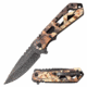 TAC Force TF-1019GY Spring Assisted Knife, 3.75in, 3CR13 Stainless Steel, Spear Point, Stonewashed Blade, Aluminum Handle, Green Camo, TF-1019GY