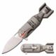 TAC Force TF-1039GY Spring Assisted Knife, 2.25in, 3CR13 Stainless Steel, Pen, Steel Blade, Aluminum Handle, Bomb Design, Gray, TF-1039GY