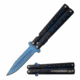 TAC Force TF-528BL Spring Assisted Knife, 3.75in, 3CR13 Stainless Steel, Spear Point, Blue Blade, Aluminum Handle, Black, TF-528BL