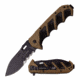 TAC Force TF-942BT Spring Assisted Knife, 3.75in, 3CR13 Stainless Steel, Spear Point, Half-Serrated, Black Blade, Rubber/Plastic Handle, Black/Tan, TF-942BT