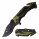 TAC Force TF-954BGN Spring Assisted Knife, 3.5in, 3CR13 Stainless Steel, Recurved, Black Blade, Aluminum Handle, Black/Green, TF-954BGN