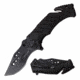 TAC Force TF-954BK Spring Assisted Knife, 3.5in, 3CR13 Stainless Steel, Recurved, Black Blade, Aluminum Handle, Black, TF-954BK