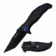 TAC Force TF-964TBK Spring Assisted Knife, 3.5in, 3CR13 Stainless Steel, Tanto, Black Blade, Nylon Fiber Handle, Black/Blue, TF-964TBK