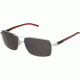 Tag Heuer 0882 Progressive Prescription Sunglasses, Palladium Frame - Black/Red Temples Frame, Outdoor Grey Lens-0882-102PR