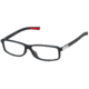Tag Heuer Urban 7 Eyeglasses, Matte Black Frame/Red Temples, Clear Lens 0514-001