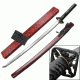 Ten Ryu Fixed Blade, 40.5in, Carbon Steel Blade, Burgundy Cord Wrapped Handle TR-029BG