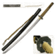 Ten Ryu Fixed Blade, 40.9in, Carbon Steel Blade, Beige Cotton Wrapped With Real Ray Skin Handle SW-367