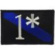 Thin Blue Line 1* Asterisk - , 2 X 3 Inches, Sew On, Thin Blue Line - 1AST-P-SEW