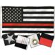 Thin Blue Line Durasleek Thin Red Line American Flag, Sewn &amp; Embroidered - DR-AMERICAN-3X5