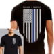 Thin Blue Line Men's T-shirt - Flag, Thin Blue Line - TBL-BLACK-XL