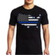 Thin Blue Line Men's T-shirt - Usa , Black - MEN-USA-BLACK-LARGE