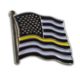 Thin Blue Line Thin Gold Line American Flag Pin - PIN-GOLD