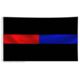Thin Blue Line Thin Red Line/ Dual Flag, 3 X 5 Ft - BLUE-RED-BLACK-3X5