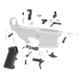 Tiger Rock AR-10/LR-308 Lower Parts Kit w/ Standard Grip, Trigger Guard &amp; Single Safety Selector, Black, LPK308-17