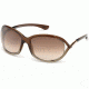 Tom Ford FT0008 Sunglasses - Bronze Frame Color, Gradient Brown Lens Color
