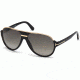 Tom Ford FT0334 Sunglasses - Shiny Black Frame Color, Gradient Green Lens Color