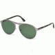 Tom Ford FT0525 Sunglasses - Shiny Light Ruthenium Frame Color, Green Lens Color