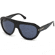 Tom Ford FT0589 Sunglasses - Shiny Black Frame Color, Blue Lens Color