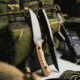 Toor Knives Brauler Fixed Blade Knife, 3.875in, CPM Cru-Wear, Drop Point, G10 Handle, Omaha Tan, Grey Kydex, Brauler - Omaha Tan