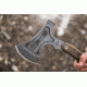 Tops Knives Hammer Hawk Tomahawk Ax, 4.5 in Acid Rain 1075 RC 56-58 Blade, Green Canvas Micarta Handle HAMH-03