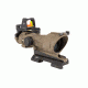 Trijicon 4x32 ACOG ECOS, Center Illuminated Amber Crosshair 5.56 Reticle w/ Backup Iron Sights, Quick Release Mount &amp; LED 3.25 MOA Red Dot RMR Type 2, Cerakote FDE, 100555