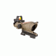 Trijicon 4x32 ACOG ECOS, Dual Illuminated Red Crosshair 5.56 Reticle w/ Backup Iron Sights, Quick Release Mount &amp; LED 3.25 MOA Red Dot RMR Type 2, Cerakote FDE, 100553