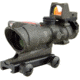 Trijicon 4x32 ACOG Rifle Scope, Dual Illuminated Red Chevron .223 Reticle w/ Colt Knob Thumbscrew Mount &amp; LED 3.25 MOA Red Dot RMR Type 2, Cerakote OD Green, 100569