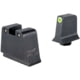 Trijicon Suppressor/Optic Height Sight Set, Yellow Front/Black Rear &amp; Green Lamp, Glock 42, 43, 43x, 43e, 51, Black, 601143