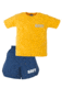 Trooper Clothing Kids Navy PT 2 Piece Shirt/Shorts Set,Large, Gold and Navy Blue, Large (14-16) 501-L