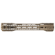 TRYBE Defense AR-15 M-LOK Extra Lightweight Quad Handguard w/ Cut Rail, 15in, Flat Dark Earth, HDG15QCR-FDE