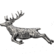 TS Brown Springing Stag Lapel Pin, TSBA60