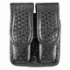 TUFF Products Slide-On Double Magazine Pouch w/ Hidden Snap, Black Basketweave, Size 2 Gl17192223 Be9296 7502-BWH-2